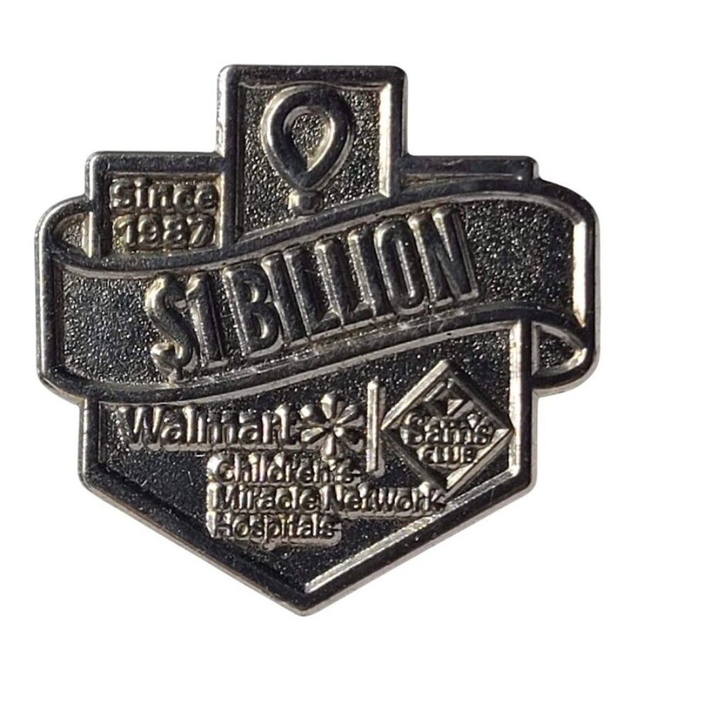 Walmart lapel Pin 1Billion Children's Miracle Network Hospitals Sams Club Silver